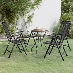 vidaXL Mobilier À Díner Jardin 5 pcs Maille Métal Anthracite Ensemble repas de patio