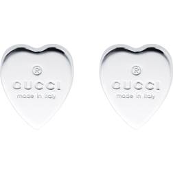 Gucci Trademark Heart Earrings - Silver