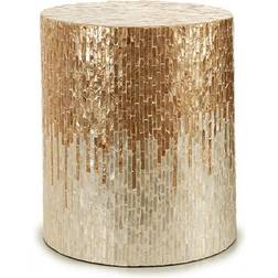 Gift Decor Taburet Sølvfarvet Gylden Perlemor Skammel 40cm