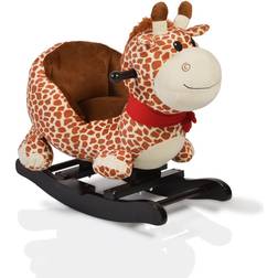 Plüsch Schaukeltier Giraffe WJ-635, Handgriffe aus Holz ab 12 Monate