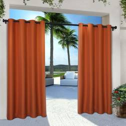Exclusive Home Cabana Solid Heavyweight Indoor Outdoor Curtains 2-Pack Se