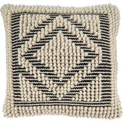 Saro Lifestyle Diamond Woven Complete Decoration Pillows White, Black (45.72x45.72)