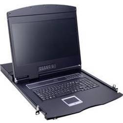 Value KVM-Konsole mit KVM-Switch 8 Anschlüsse USB Schweizer 48 cm 19" Serverschrank Zubehör, Schwarz