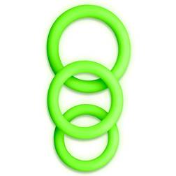 Ouch! Set di anelli fallici 3 pezzi Glow in the Dark Verde neon