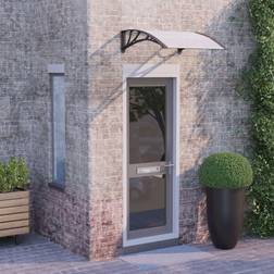 vidaXL Trasparente, Nero Tettoia Per Porta Nero e Trasparente 80x75 cm Policarbonato