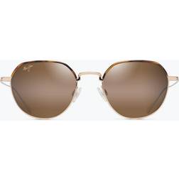 Tommy Bahama Island Eyes HCL Bronze Round Unisex Sunglasses - Gold Tone