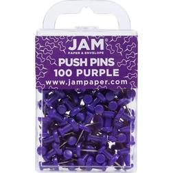 Jam Paper Push Pins, Purple, 100/Pack 222419053