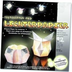 Creativ Company Origamipapir Lyspapir, hvid, 30x30 cm, 80 g, 12 ark