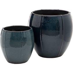 Set of Planters Ceramic Blue 55 Units