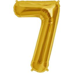 Horror-Shop Folienballon Folienballon Zahl 7 Gold