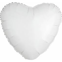 Amscan Metallic Hvid Hjerte Folieballon 43cm