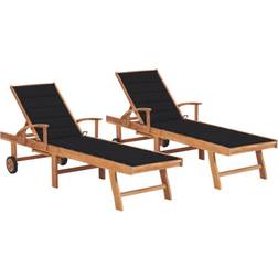 vidaXL liggestole 2 stk. massivt