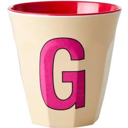 Rice melamine beker medium letter g pastel geel