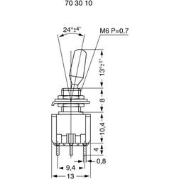 Miyama MS 500-BC-J Vippeafbryder 125 V/AC 6 A 2 x