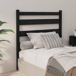 vidaXL Svart 96 x 4 x 100 cm Massiv Furu Sänggavel