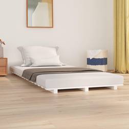 vidaXL Estructura De Cama Madera Maciza De Pino Blanco 90x200 cm