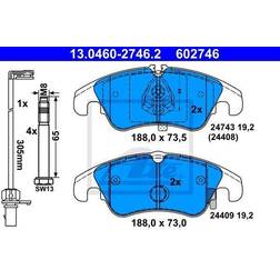 ATE Jarrupalat AUDI 13.0460-2746.2