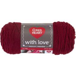 Red Heart E400.1914 with Love Yarn, Solid-Berry Red