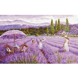 LUCAS Counted Cross Stitch Kit Gold Collection Lavender Field 51x32cm