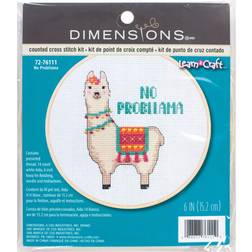 Dimensions Counted Cross Stitch Kit 6 Round-No Probllama 14 Count
