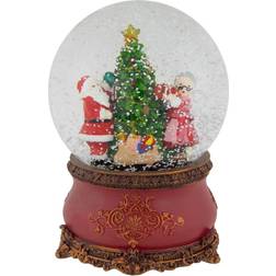 Northlight Mr. & Mrs. Claus Decorating Christmas Tree Musical Water Globe