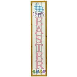 National Tree Company Sign Porch Pink Easter Decoration 9"