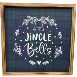 Northlight 34865402 15.75 Plaid Jingle Bells Christmas Sign Wall Decor