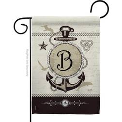 Breeze Decor 80184 Nautical B Monogram 2-Sided Impression Garden Flag