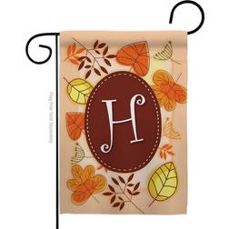 Breeze Decor 80034 Autumn H Monogram 2-Sided Impression Garden Flag