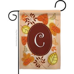 Breeze Decor 80029 Autumn C Monogram 2-Sided Impression Garden Flag