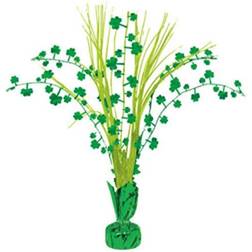 Amscan Shamrock Foil Small Spray Centerpiece Party Favor, 12" Green