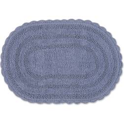 Design Imports DII Crochet Collection Reversible Bath Mat 17 x 24 Stonewash Blue