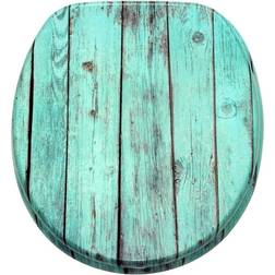 Sanilo ROUND Silent Slow Close Molded Wood Adjustable Toilet Seat Lumber