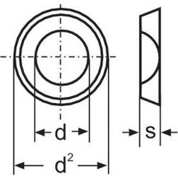Toolcraft Mellemlægsskive 5.3 mm 10 mm Set of 100 100stk
