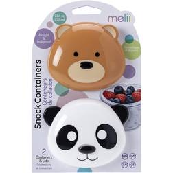Melii Melii Snack beholdere fra Melii Lufttætte Bjørn og Panda 2x232ml