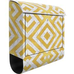 Briefkasten Geometrischer Fliesenmix Art Deco Gold