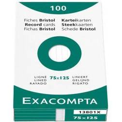 Exacompta A Kartotekskort 7,5x12,5cm Hvid 100stk