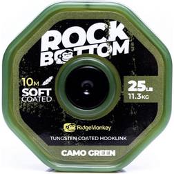 RIDGEMONKEY Rock Bottom Tungsten Soft Coated Hooklink Camo Green 25lb, Green