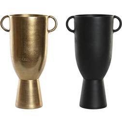 Dkd Home Decor 25 Black Golden Aluminium Modern Vase