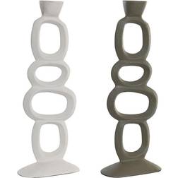 Dkd Home Decor 14,5 7 Aluminium White Green Units Candlestick