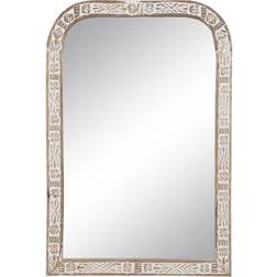 BigBuy Home 51 3 Wood White Wall Mirror