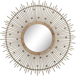 BigBuy Home Natural 90 3 Bamboo Wall Mirror 36cm