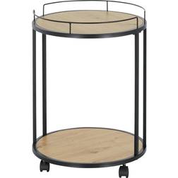 HAKU Möbel Desserte Cuisine Ronde "Ascola" 60 cm Noir & Chêne Table de chevet