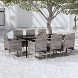 vidaXL 9-tlg. Essgruppe, 1 Tisch einschl. 8 Stühle