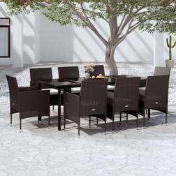 vidaXL 9-tlg. Essgruppe, 1 Tisch einschl. 8 Stühle