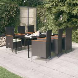 vidaXL 7-tlg. Essgruppe, 1 Tisch einschl. 6 Stühle