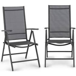 Blumfeldt Almeria Adjustable Garden Chairs Anthracite 107cm H x 56.5cm W x 68cm D