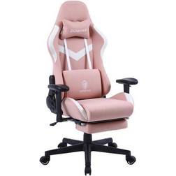 Dowinx Dowinx Gaming Chair Fabric Office Chair with Pocket Spring Cushion Ergonomic Computer Chair with Footrest and Massage Pink