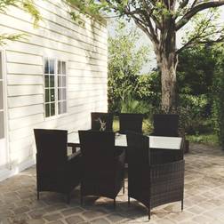 vidaXL 7-tlg. Essgruppe, 1 Tisch einschl. 6 Stühle