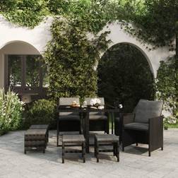 vidaXL Mobilier À Díner Jardin et Coussins 9 pcs Ensemble repas de patio, 1 Table incluse 4 Chaises